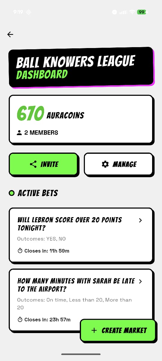 Betting interface